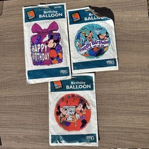 Vintage 90s Disney Mickey Mouse Unlimited Birthday Balloons Goofy‎ Gift Lot of 3